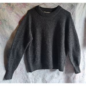 Everlane Womens Small Alpaca Wool Drop Sleeve Gray Sweater Dolaman